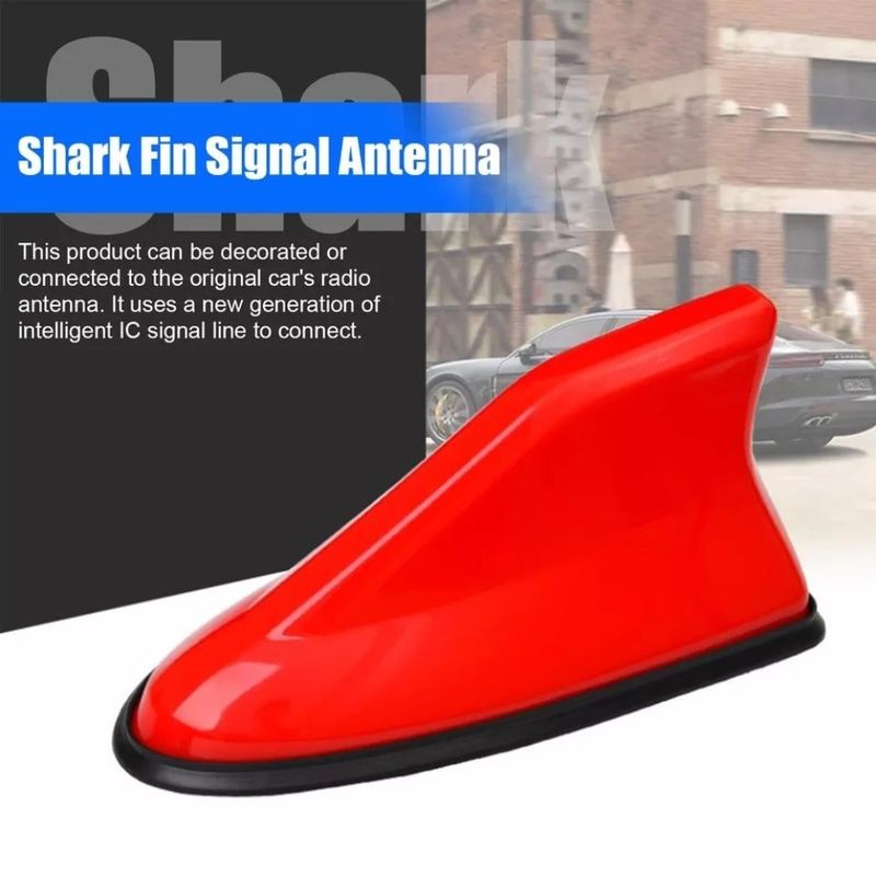 GENERICO - ANTENA DE RADIO ESTILO ALETA DE TIBURÓN  ROJO