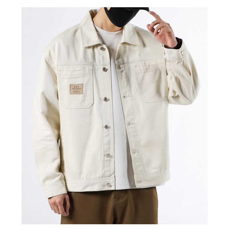 TIOZONEY - Chaqueta jeans de manga larga para Hombre