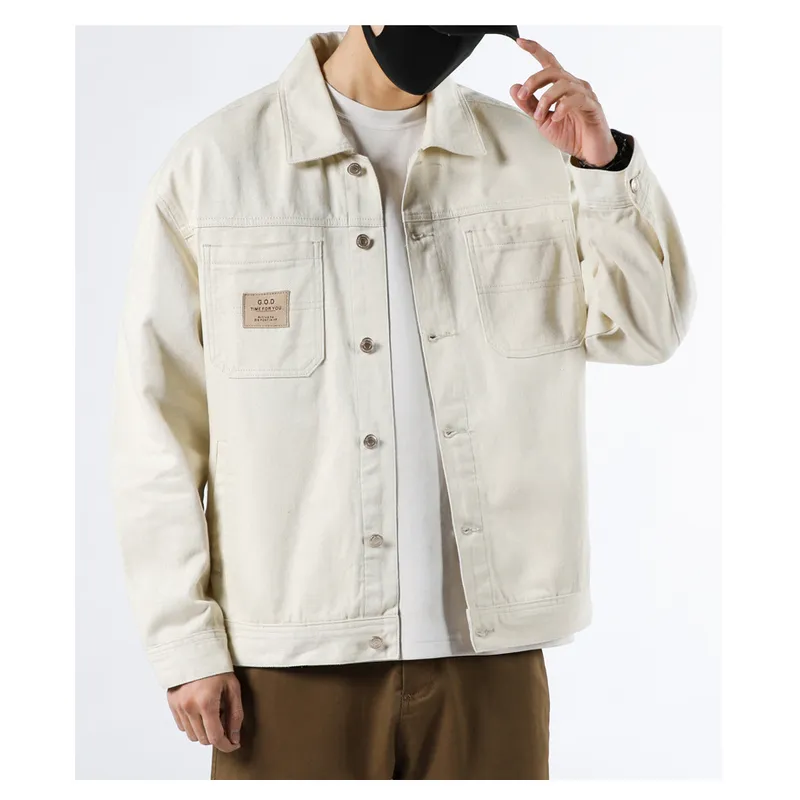 TIOZONEY - Chaqueta jeans de manga larga para Hombre