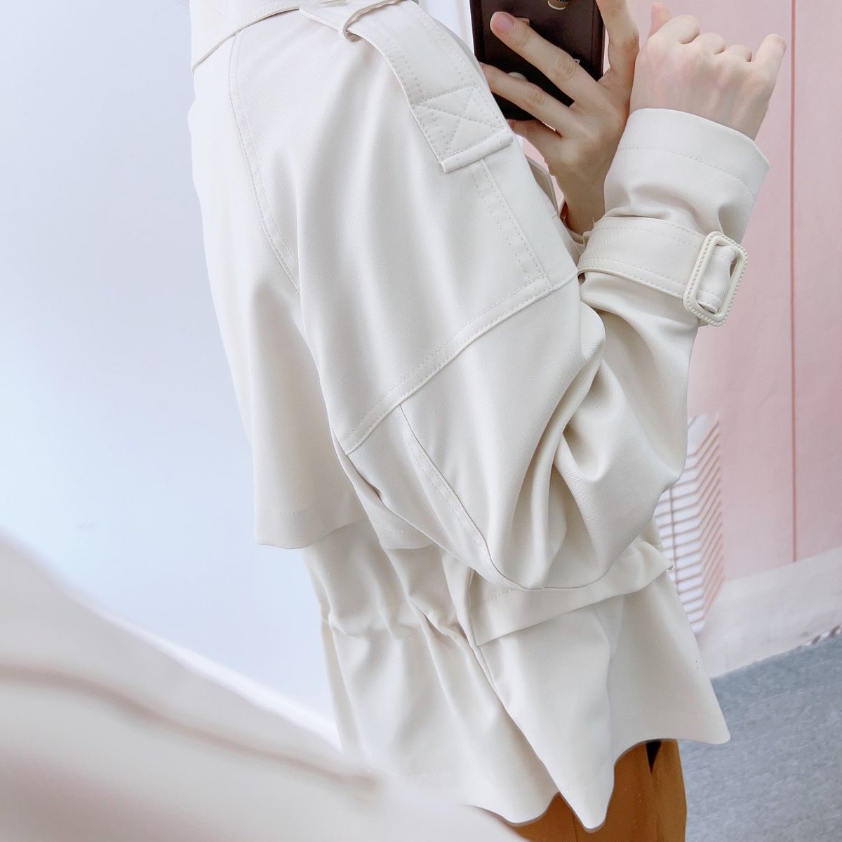 TIOZONEY - Chaqueta de PU para adelgazar - Blanco