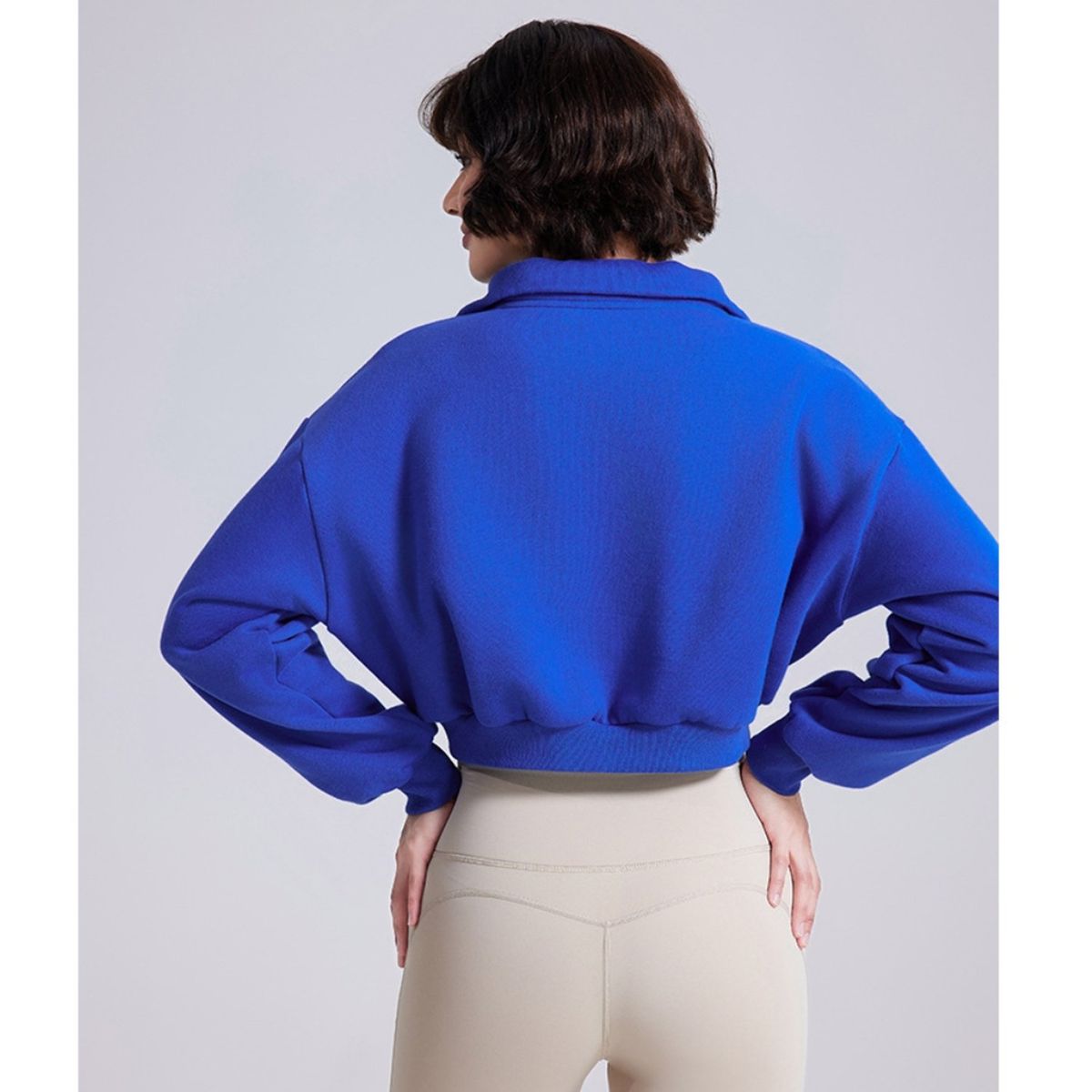 TIOZONEY - Suéter suelto de media cremallera - Azul