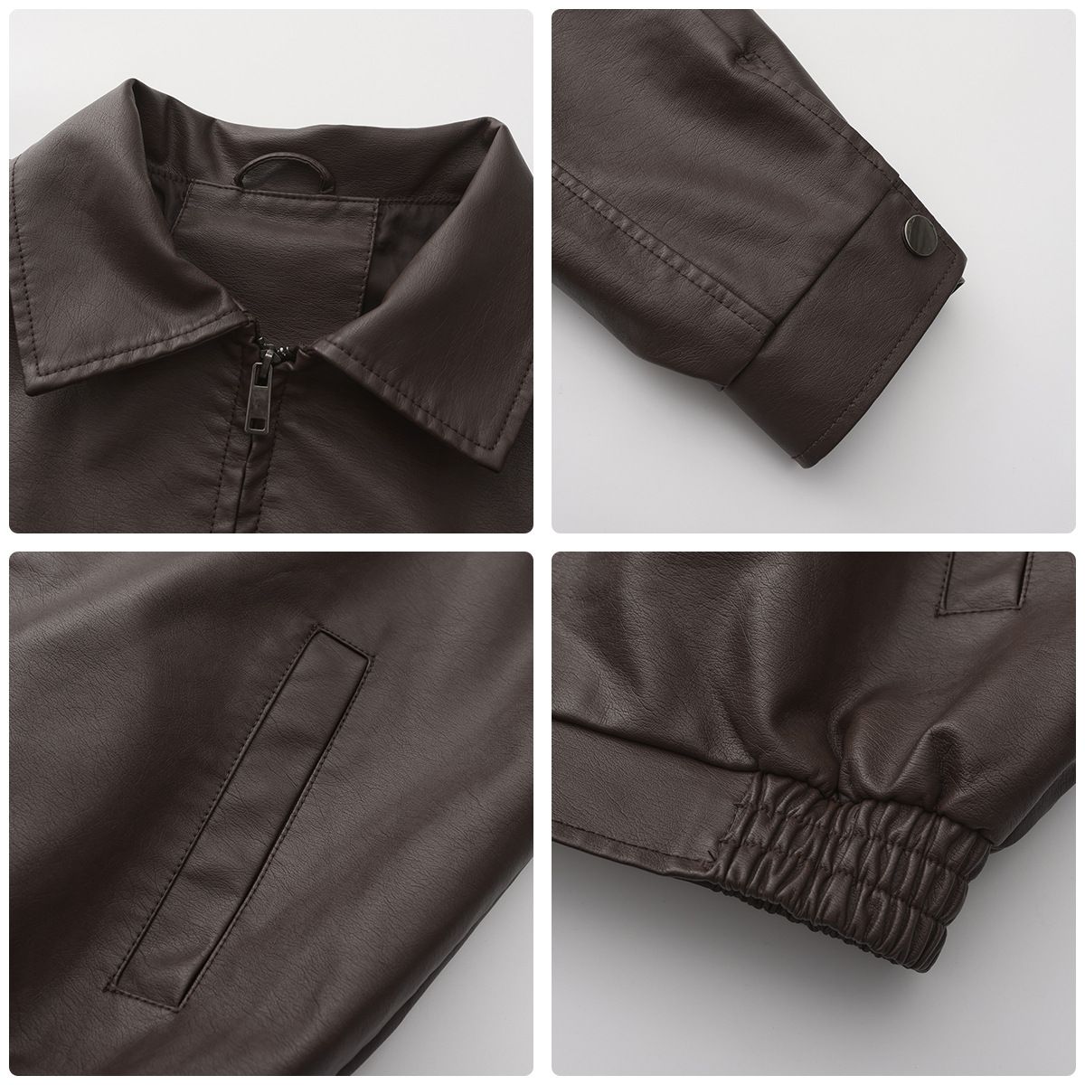 TIOZONEY - Chaqueta de PU para mujer con cinturón