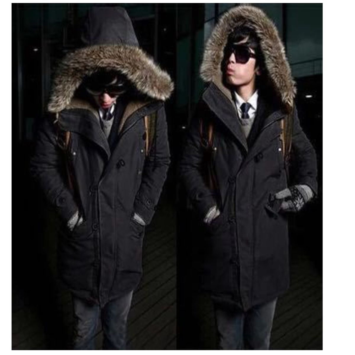 TIOZONEY - Chaqueta de algodón para hombres - Café