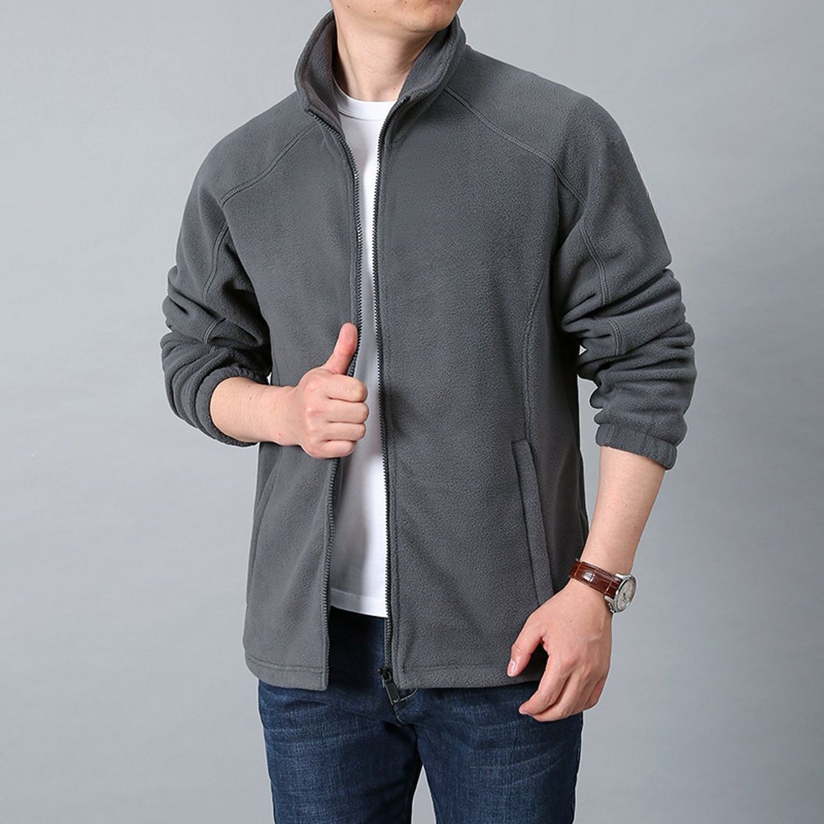 TIOZONEY - Abrigo térmico con terciopelo - Negro.