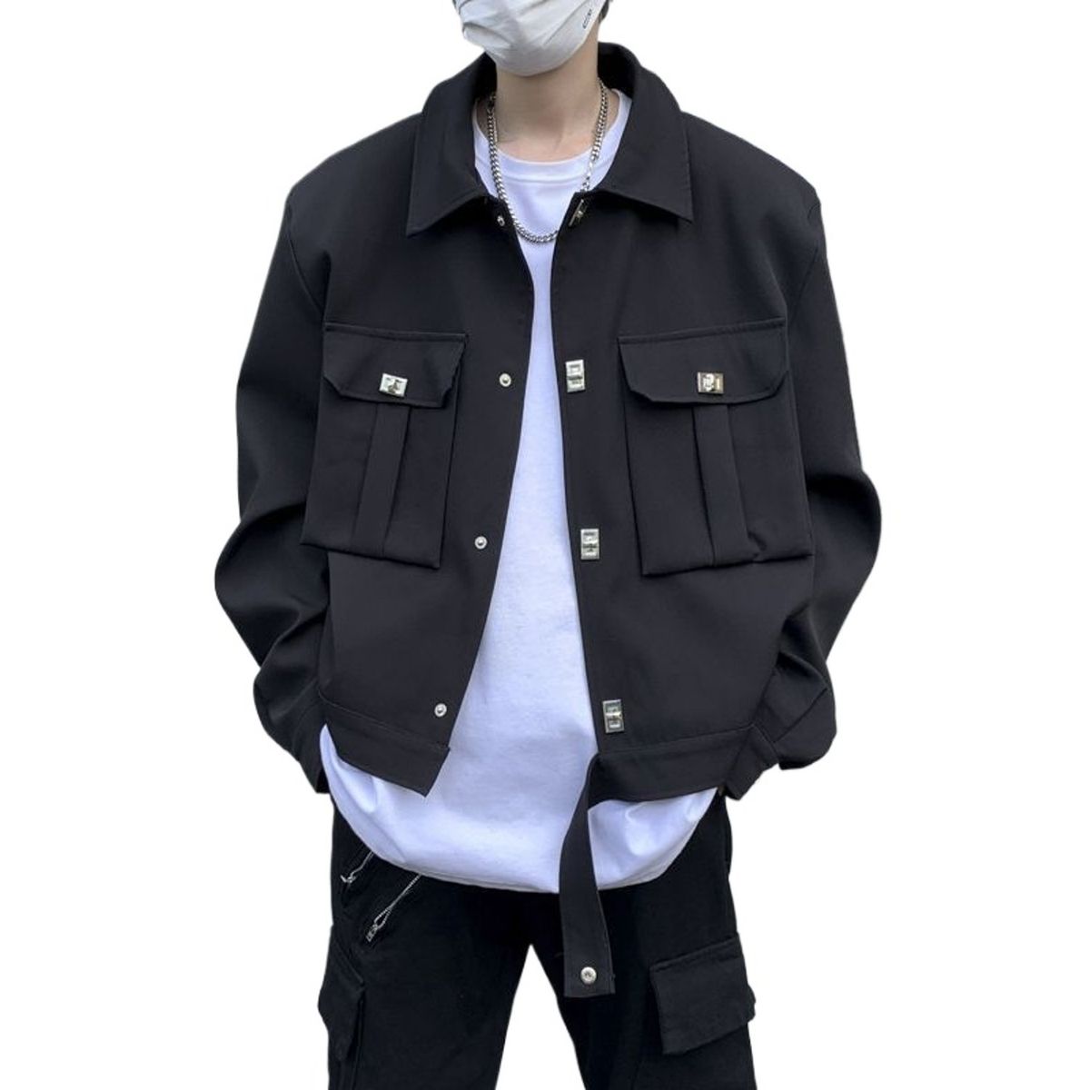 TIOZONEY - Chaqueta de moda para hombres - Negro