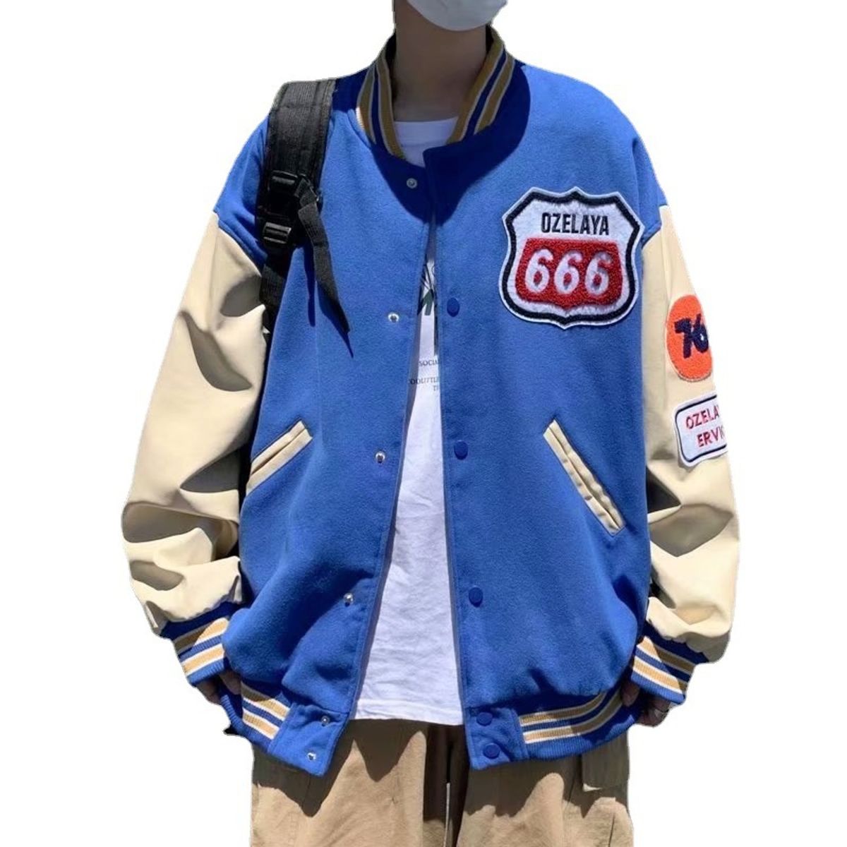 TIOZONEY - Chaqueta para parejas de otoño e invierno - Azul