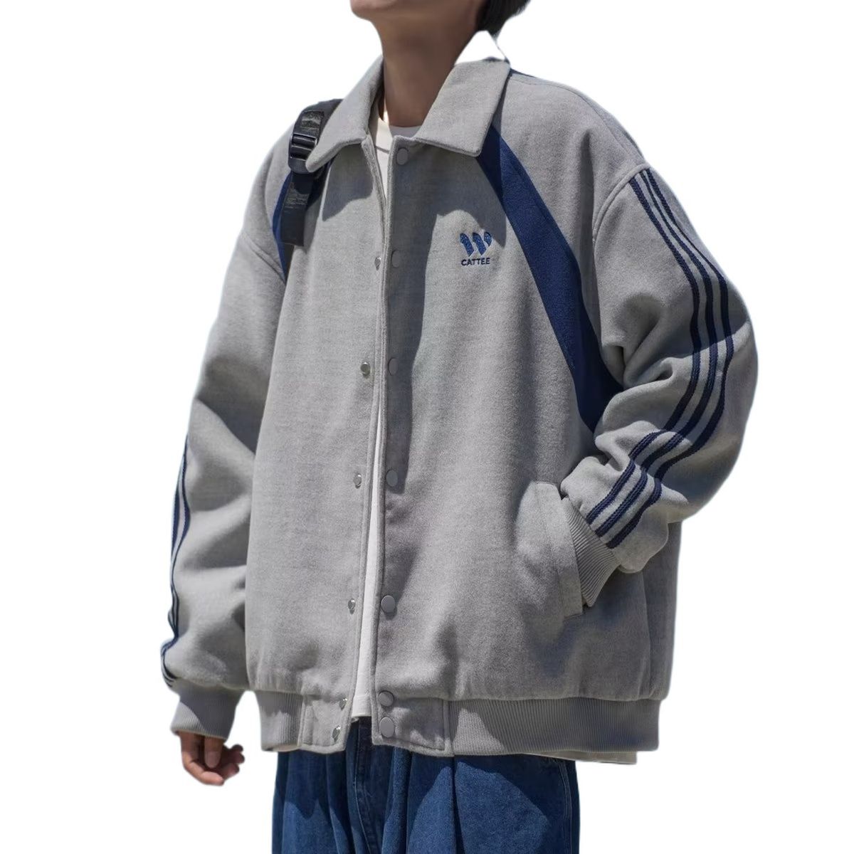 TIOZONEY - Chaqueta para parejas de otoño e invierno - Gris