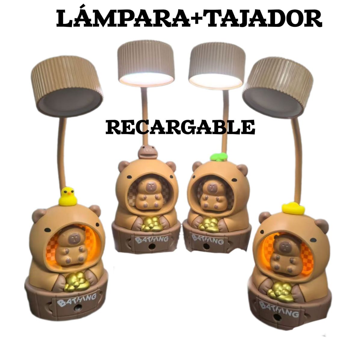OEM - Mini Lampara capibara con tajador para escritorio