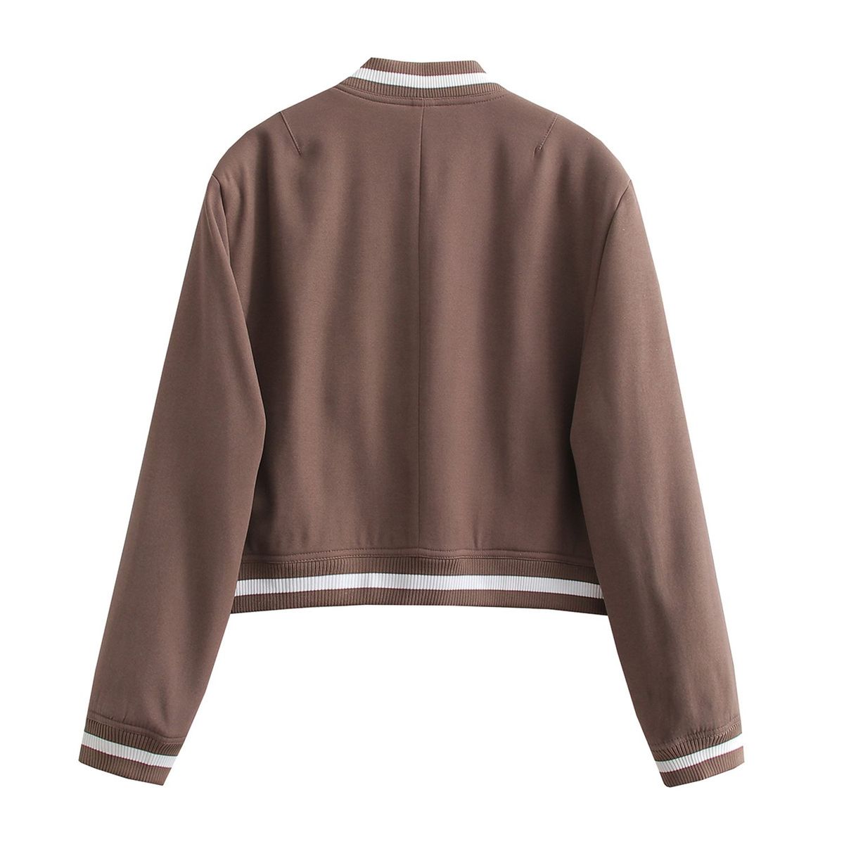 TIOZONEY - Abrigo corto para mujeres - Marrón