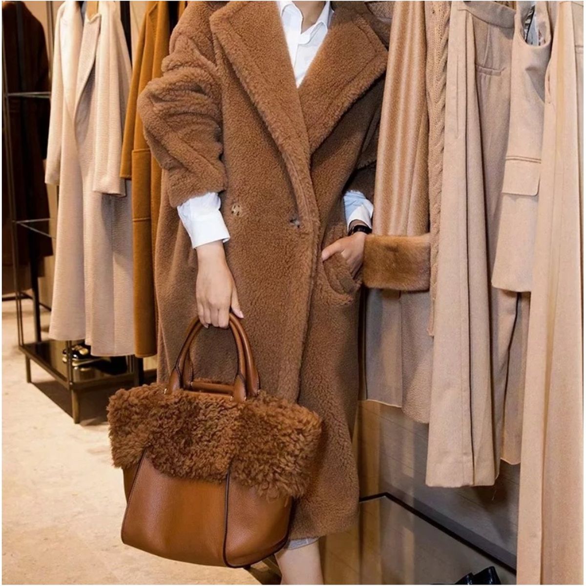 TIOZONEY - Abrigo largo para mujeres - Gris.