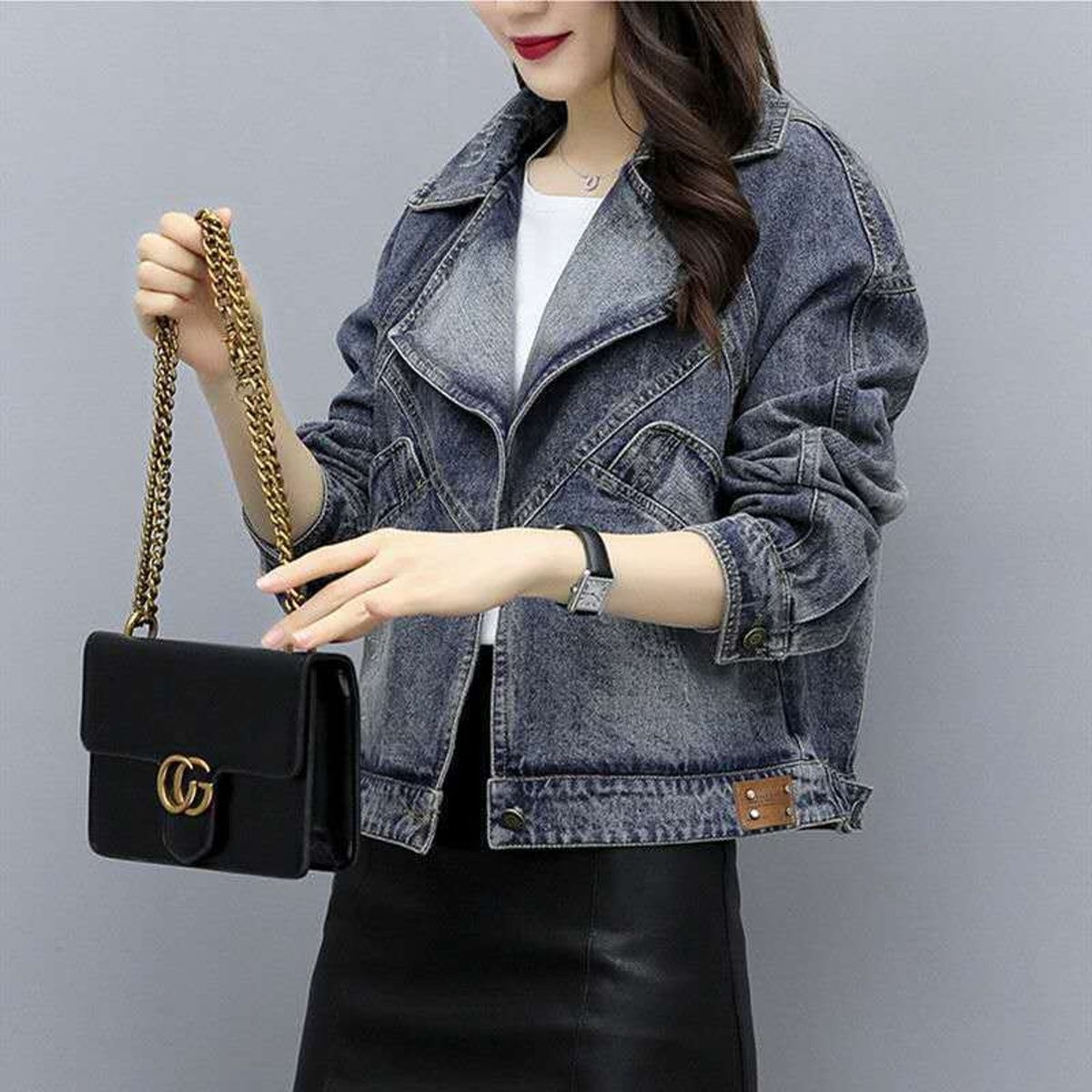 TIOZONEY - Chaqueta Mezclilla Mujer Sin Botones