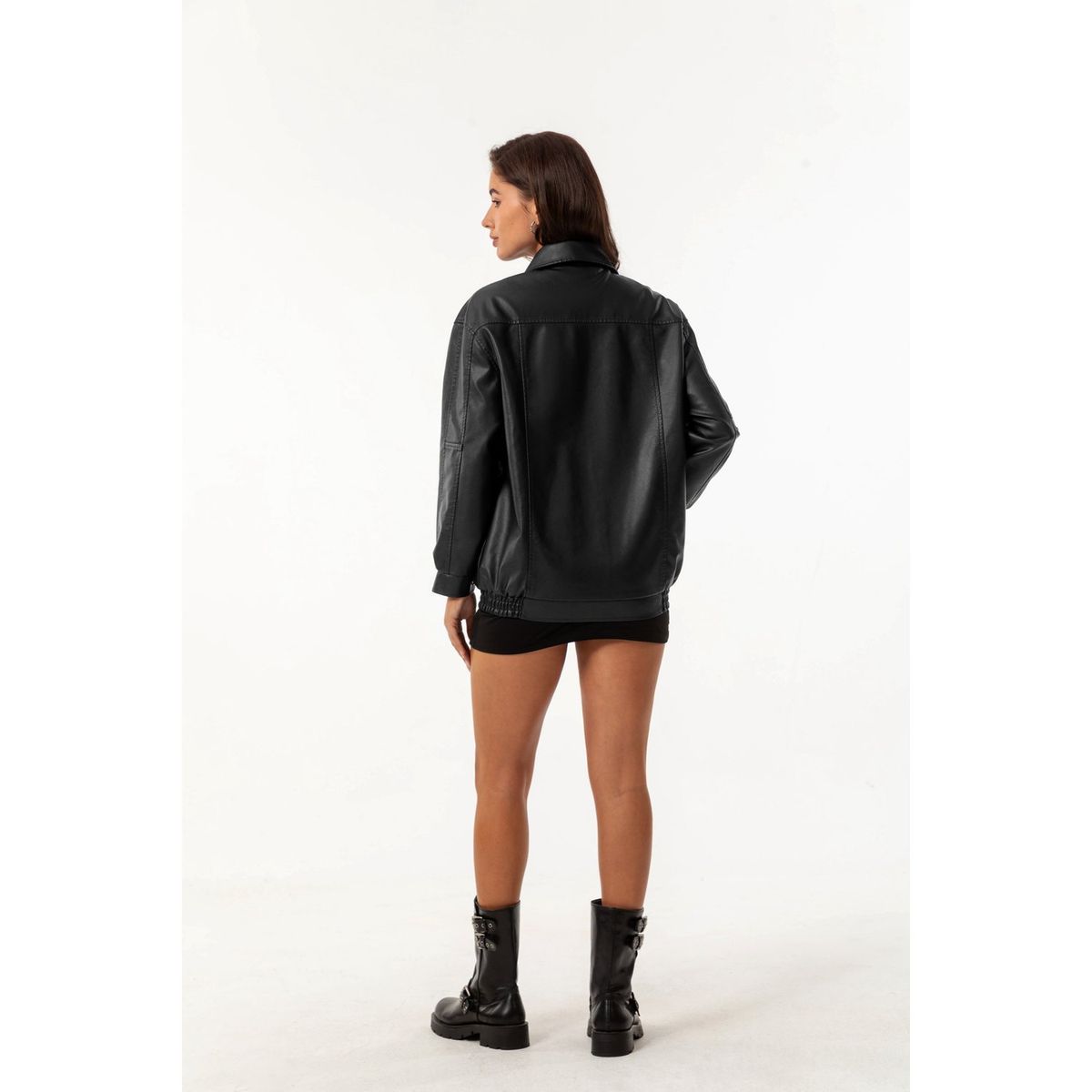 TIOZONEY - Chaqueta de PU para mujer con cinturón