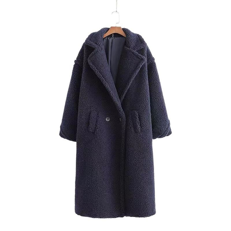 TIOZONEY - Abrigo largo para mujeres - Negro.