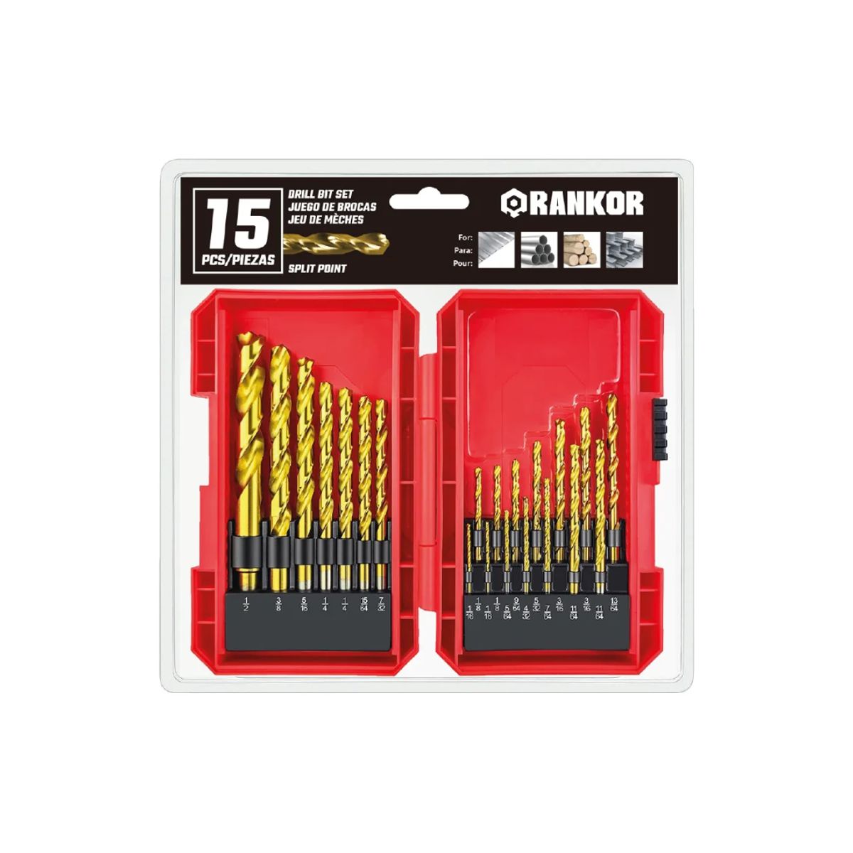 RANKOR - SET DE BROCAS METAL x 15 pzs (1.5 - 10mm)