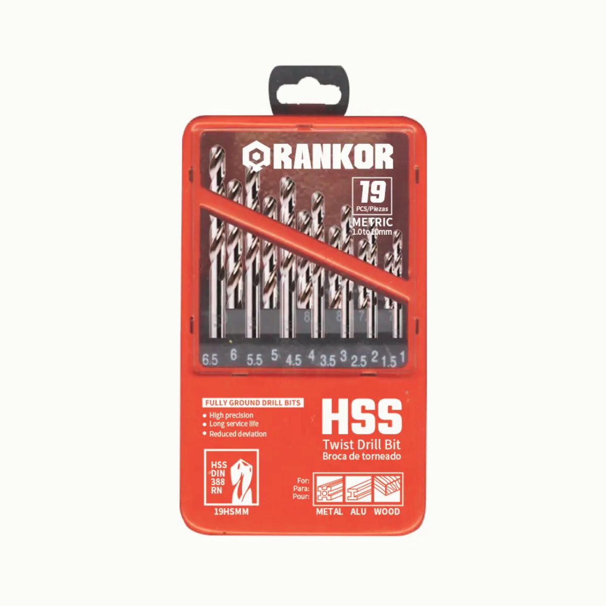 RANKOR - SET DE BROCAS METAL x 19 pzs (1-10mm)