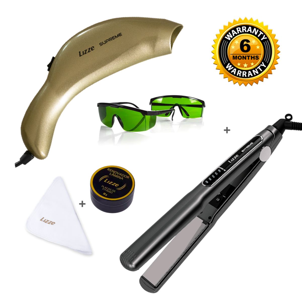 LIZZE - LIZZE PLANCHA EXTREME 480F + PHOTON SUPREME 3 LUCES + KIT PULIDOR