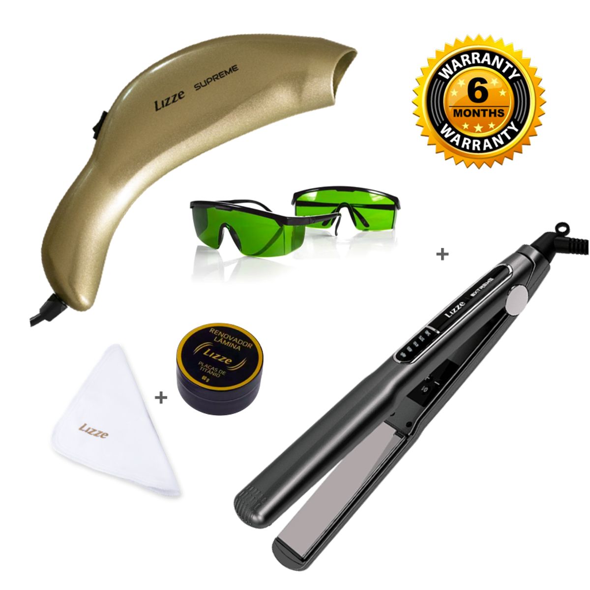 LIZZE - LIZZE PLANCHA EXTREME 480F + PHOTON SUPREME 3 LUCES + KIT PULIDOR