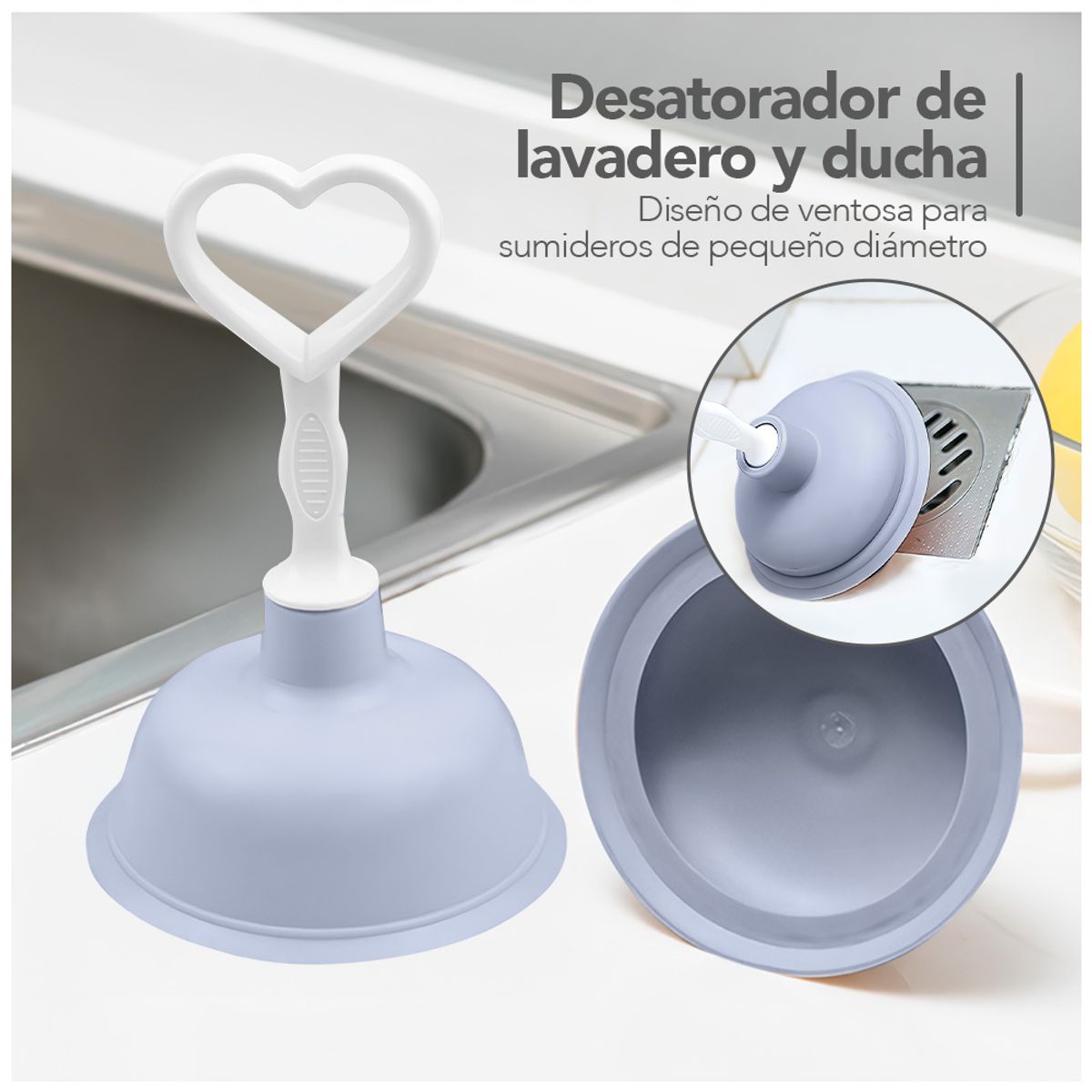 KELLER - Desatorador para Lavadero de Cocina Baño Plomo J31