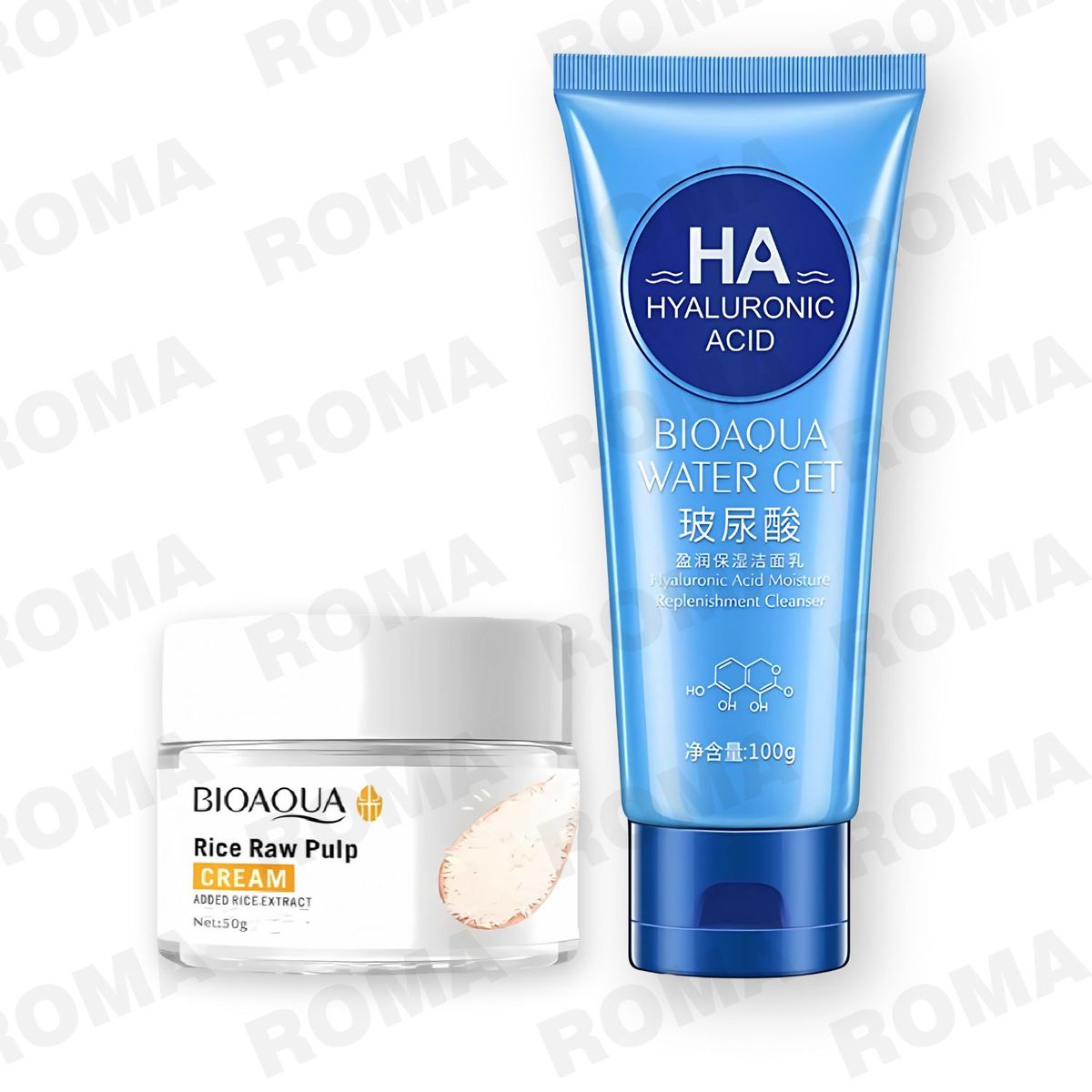 BIOAQUA - PACK CREMA ACLARANTE Y GEL LIMPIADOR DE ÁCIDO HIALURÓNICO WATER GET