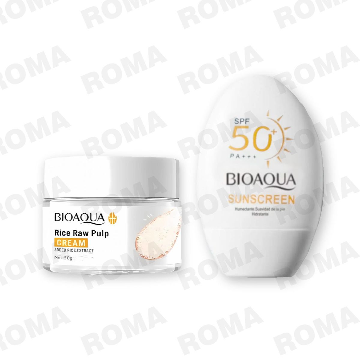 BIOAQUA - PACK CREMA ACLARANTE Y PROTECTOR SOLAR HIDRATANTE SPF50 BIOAQUA