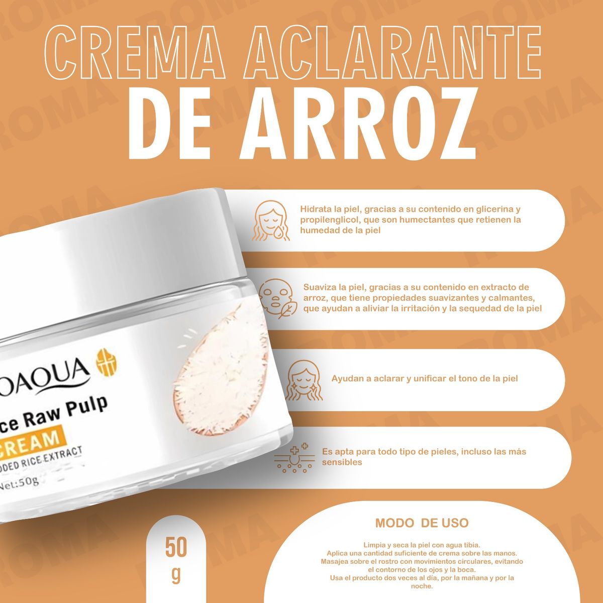 GENERICO - PACK CREMA ACLARANTE BIOAQUA Y SERUM BULGARIA ROSE LAIKOU