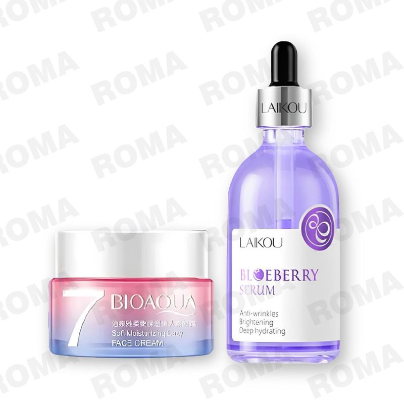 BIOAQUA - PACK CREMA HIDRATANTE VEGANA BIOAQUA Y SERUM BLUEBERRY LAIKOU