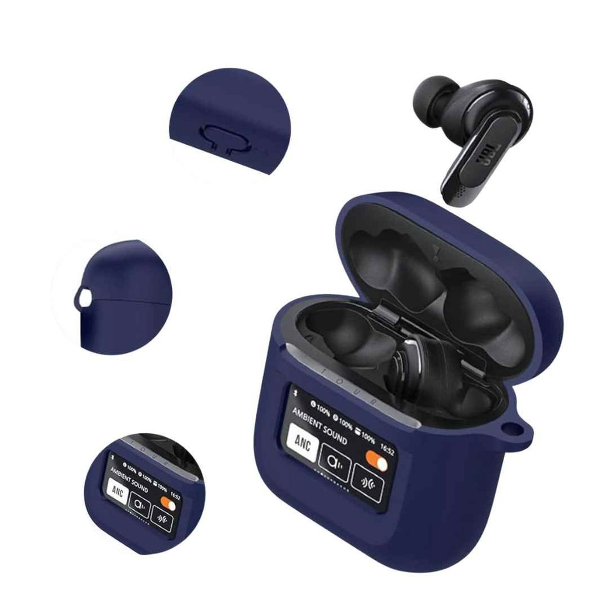 GENERICO - Funda case de silicona para audifonos JBL TOUR PRO 2 color azul