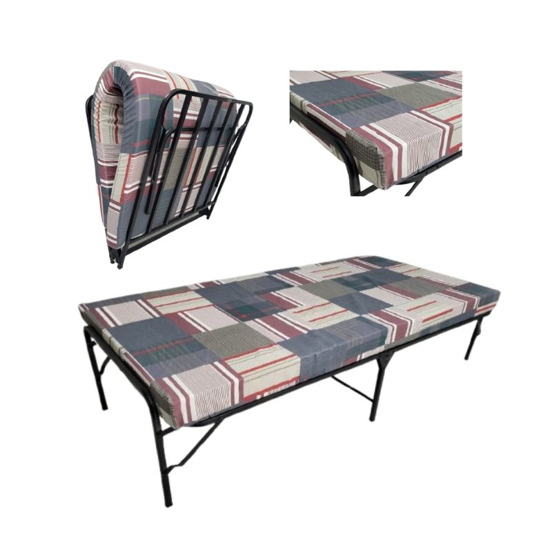 GENERICO - Cama Plegable 1 Plaza 1/2 con Colchoneta de 4 pulgadas
