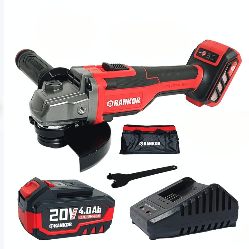 RANKOR - Esmeril Angular Rankor 4.5 / 1 bat. 20V x 4.0 AH LI-ON RLAG20001