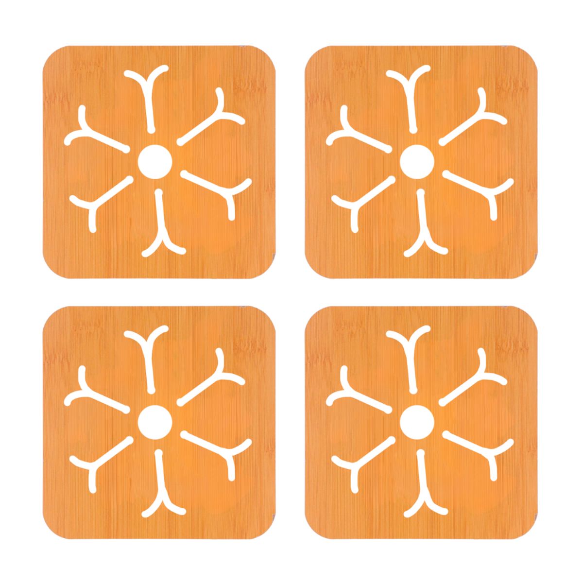 INSPIRA - Set de 4 Soportes de Bambú Resistente al Calor