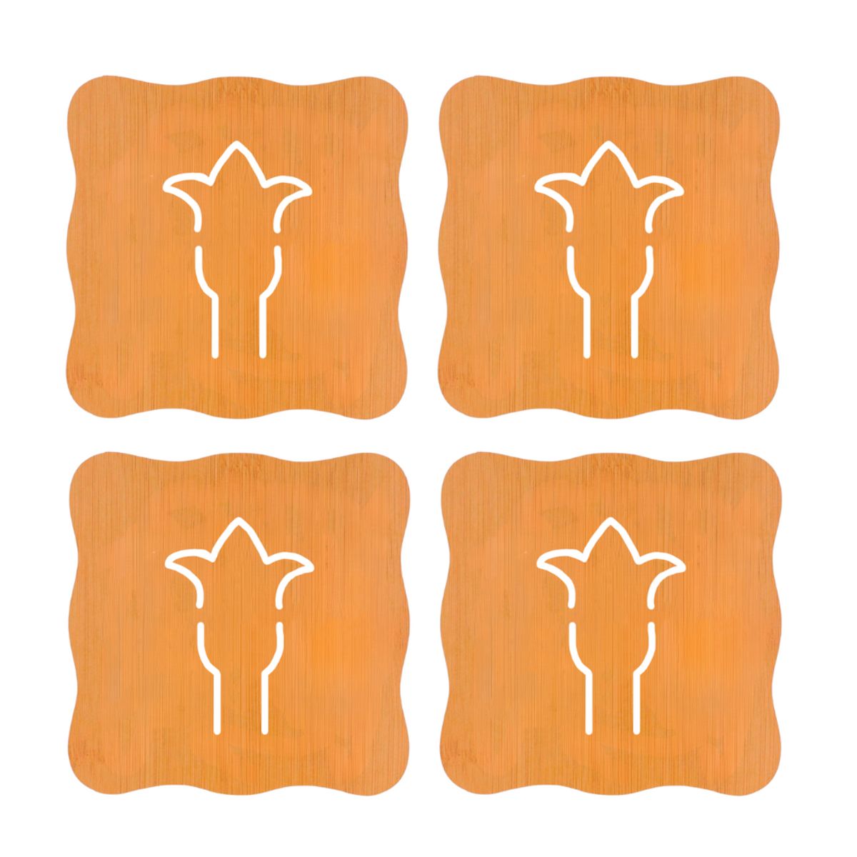 INSPIRA - Set de 4 Soportes de Bambú Resistente al Calor