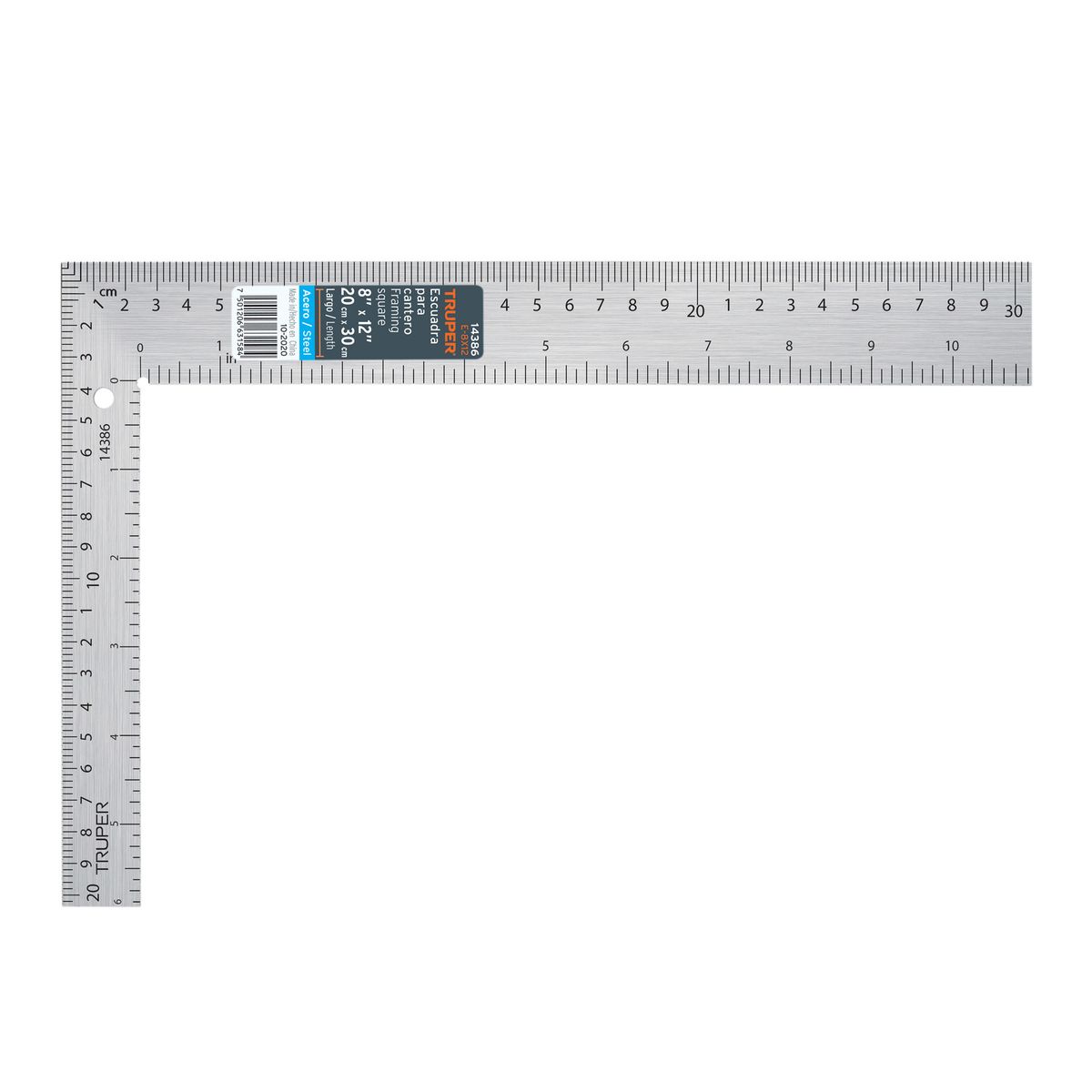 TRUPER - Escuadra 8x12 de acero para cantero Truper