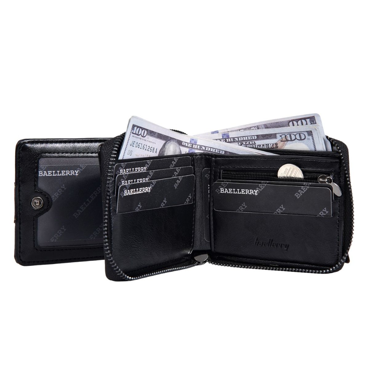 BAELLERRY - Billetera de Cuero Vegano PU D5111 Hombre