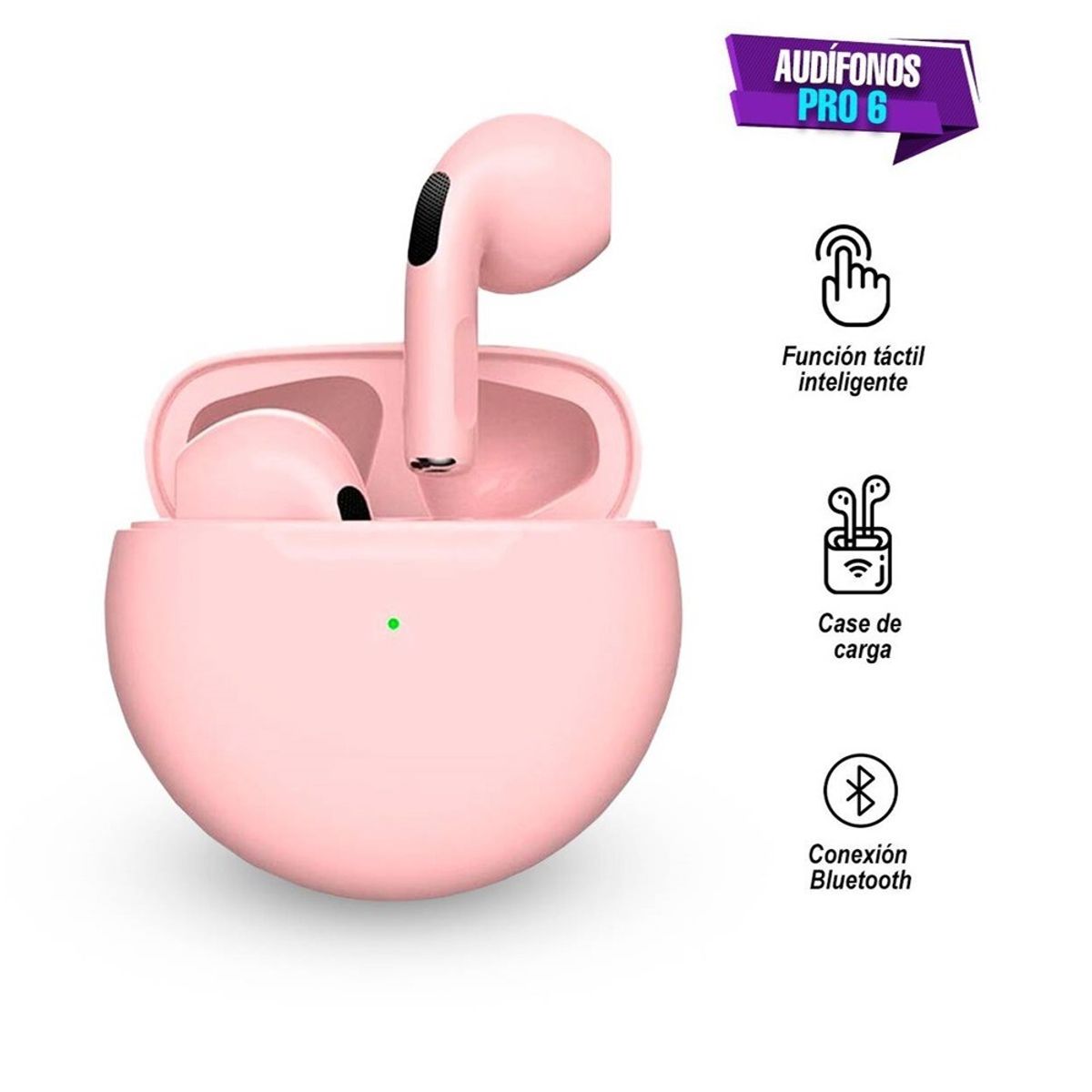 GENERICO - AUDIFONOS BLUETOOTH PRO 6 ROSA