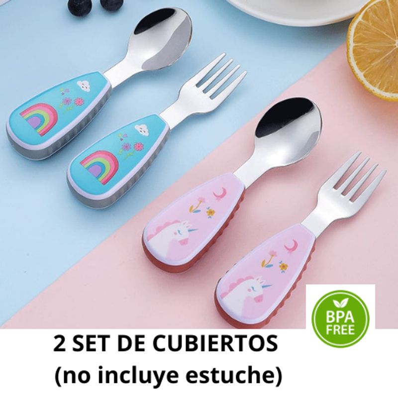 GENERICO - 2 SET DE CUBIERTOS modelos para niña