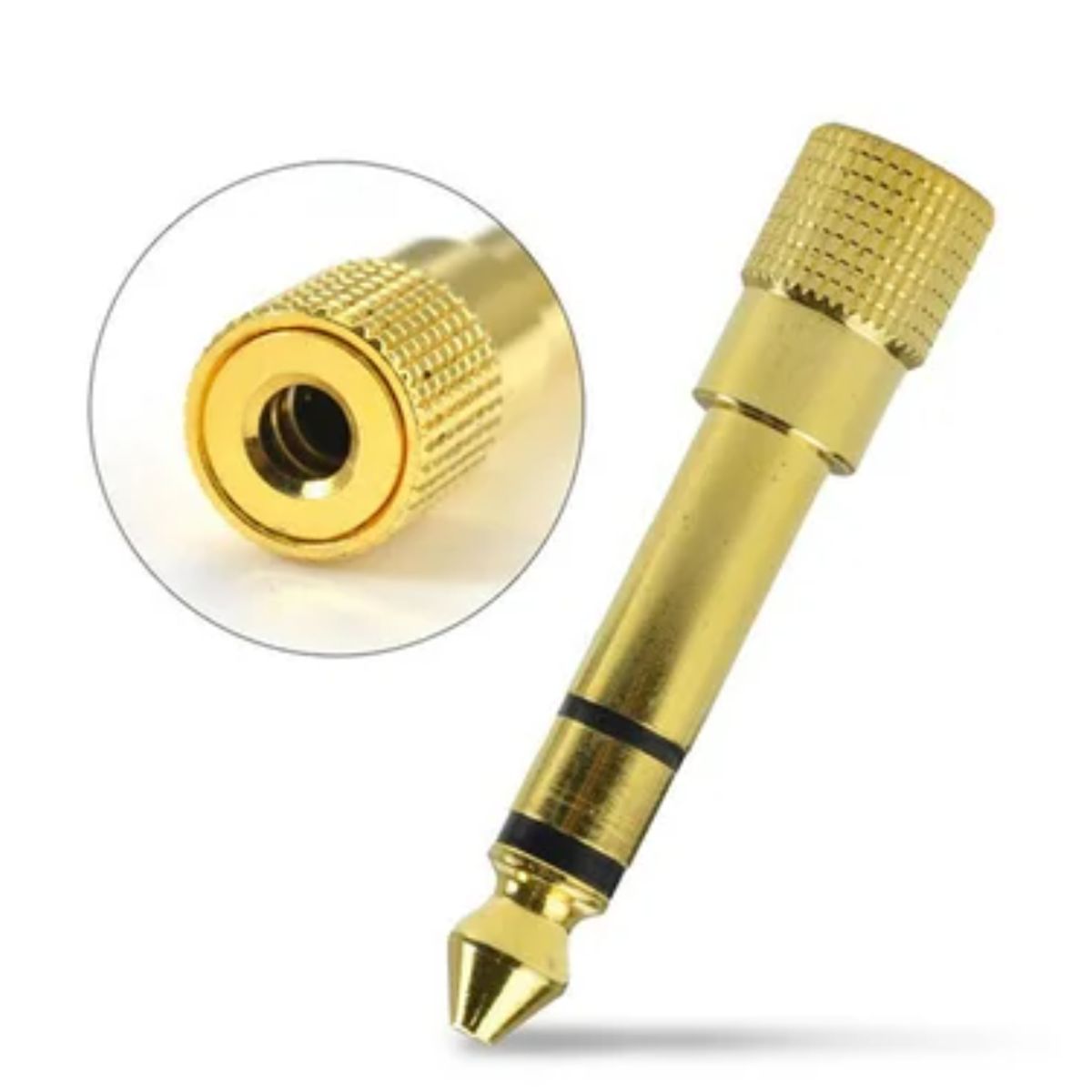 GENERICO - adaptador de audio estereo plug 6.5mm 14 macho a Jack 3.5mm 18 hembra