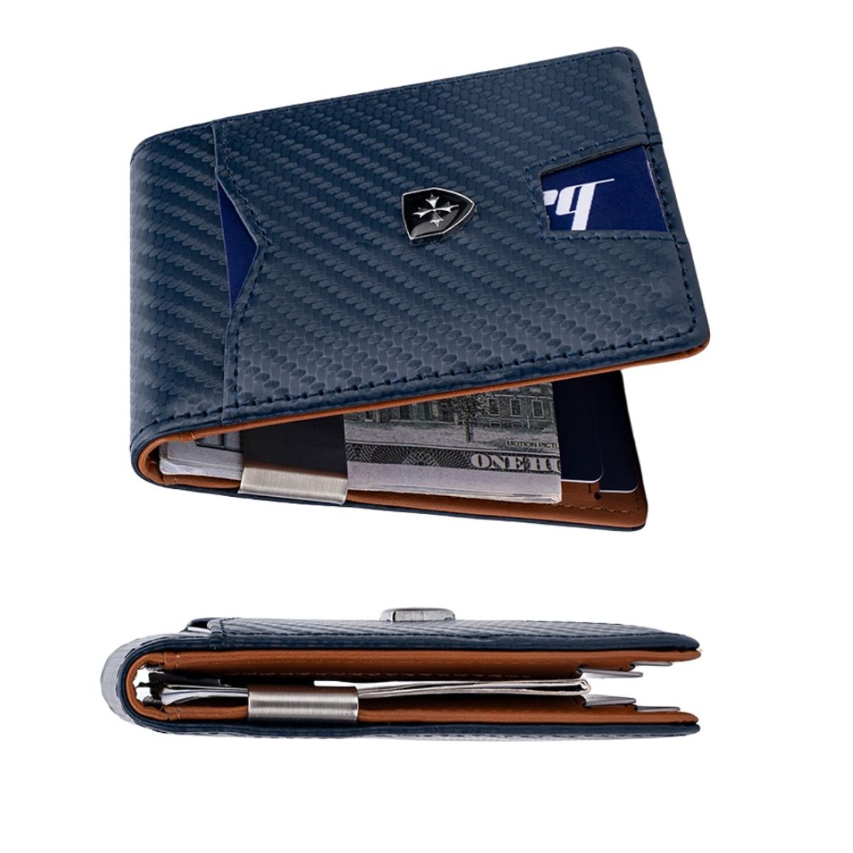 BAELLERRY - Tarjetero y billetera de cuero vegano PU K9310 con RFID Hombre