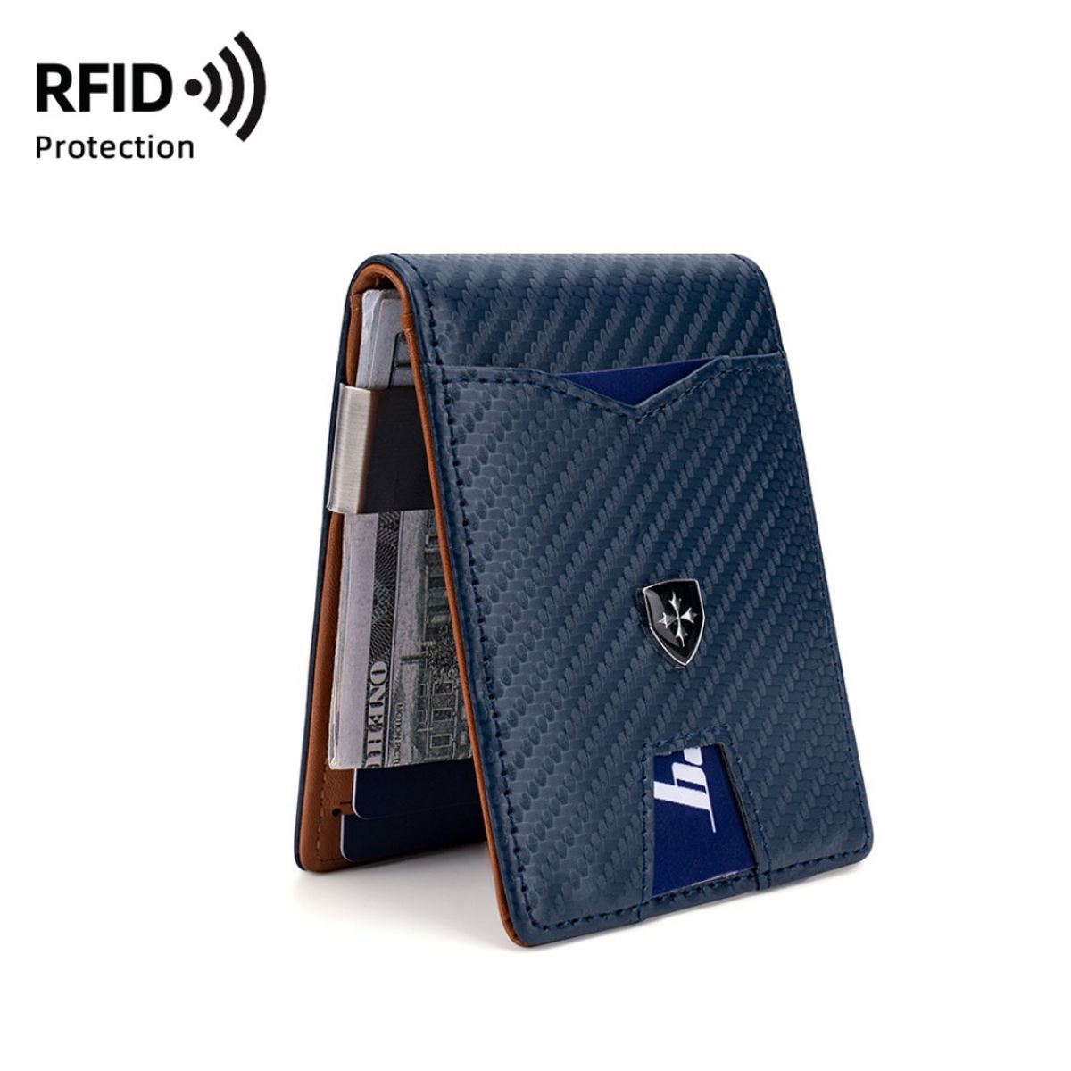 BAELLERRY - Tarjetero y billetera de cuero vegano PU K9310 con RFID Hombre