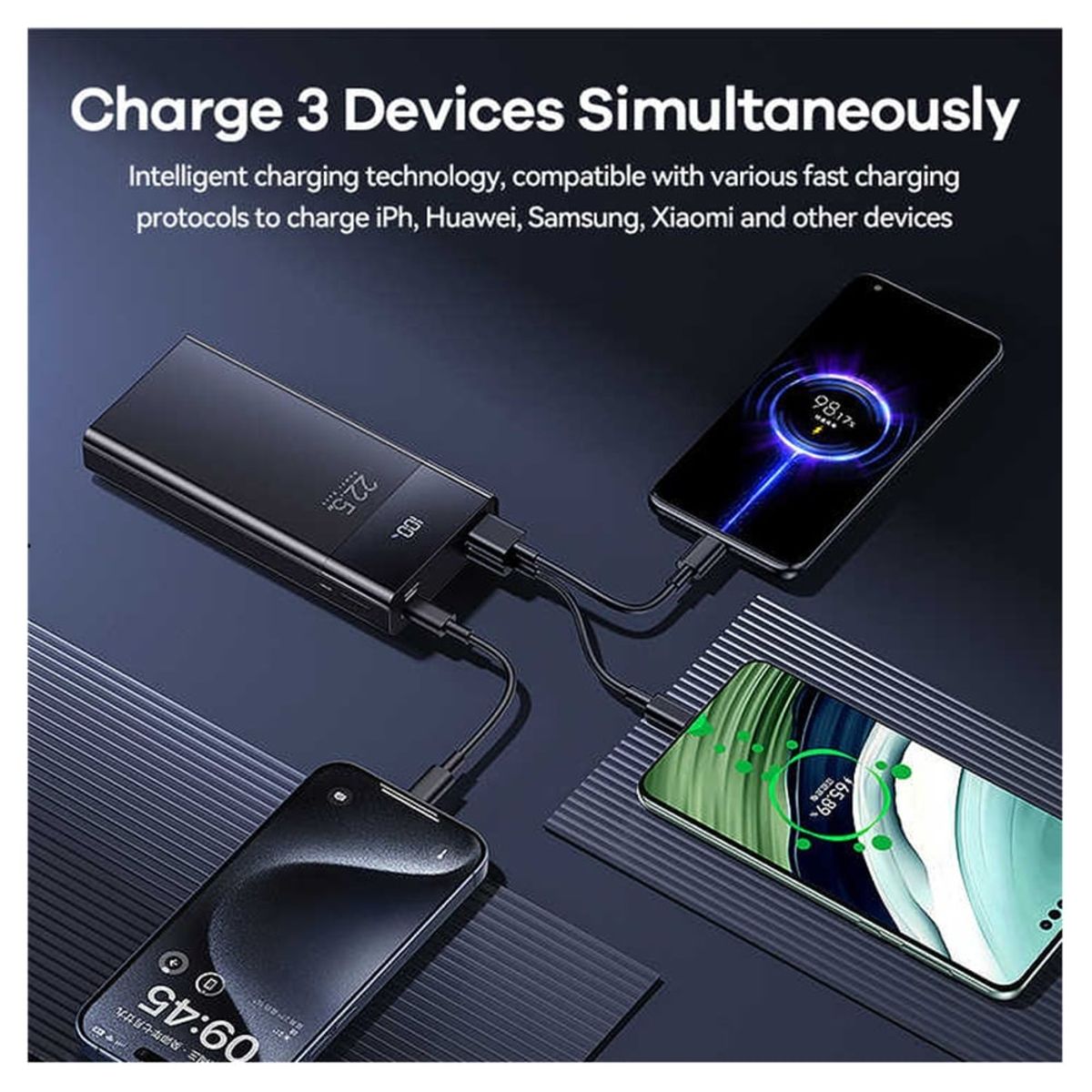 REMAX - CARGADOR PORTÁTIL REMAX 20000mAh PD20W+ QC 225W NEGRO