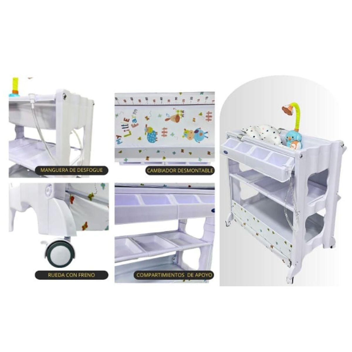 STOKKER BABY - Bañera con Cambiador Cristall Blanco