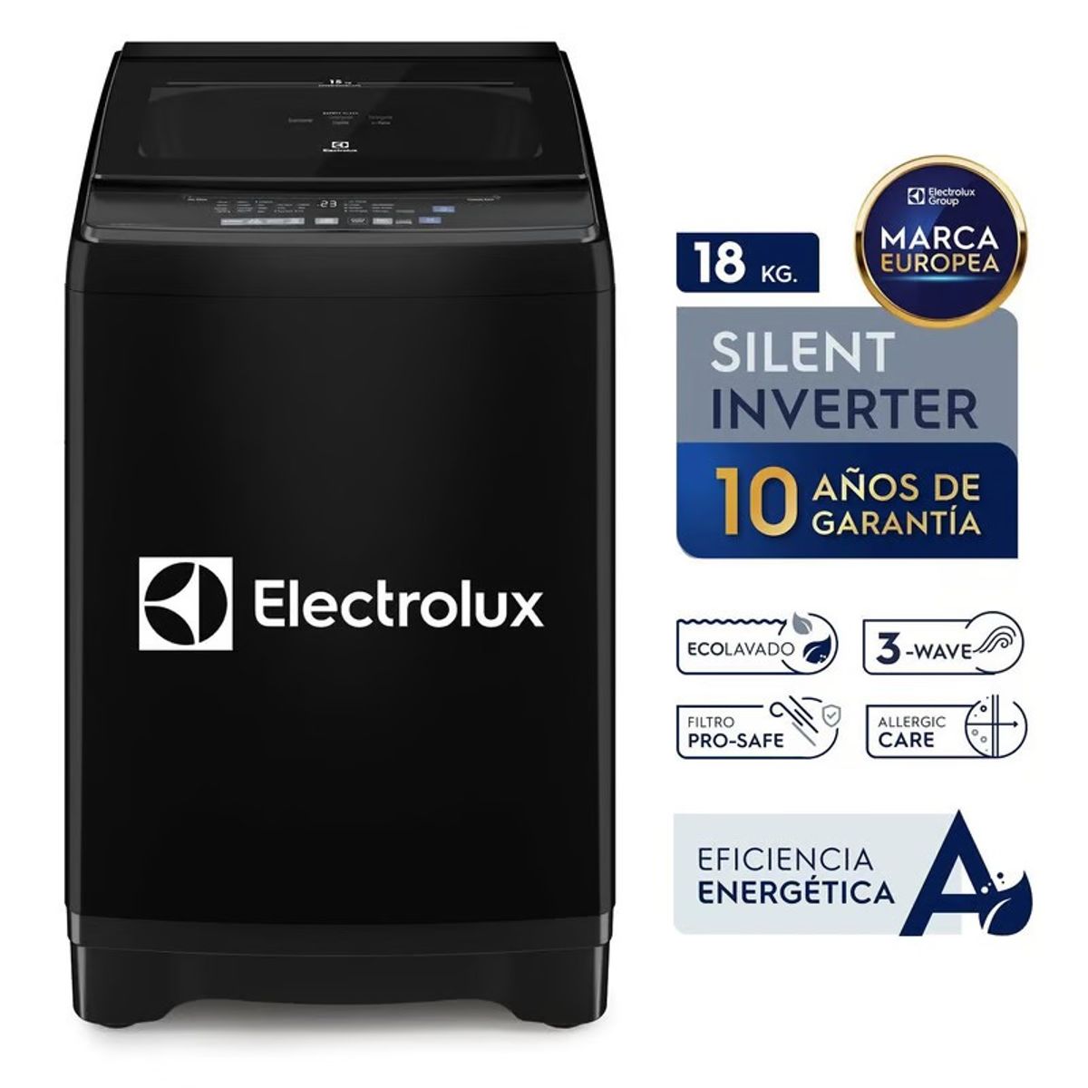ELECTROLUX - Lavadora electrolux Inverter 18kg EWIP18F2XSWB  Negro