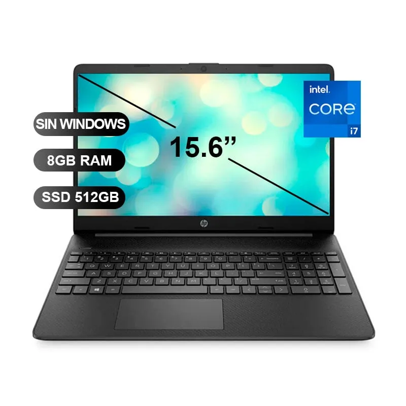 HP - LAPTOP HP 250 G10 I7-1355U, 8GB RAM, 512GB SSD, 15.6", SIN WINDOWS (9S8U5LA)