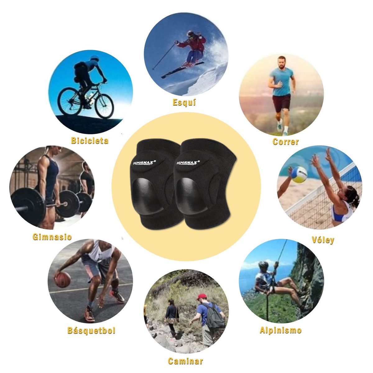 GENERICO - RODILLERAS PARA VÓLEY ESPUMA EVA DEPORMAX TALLA S