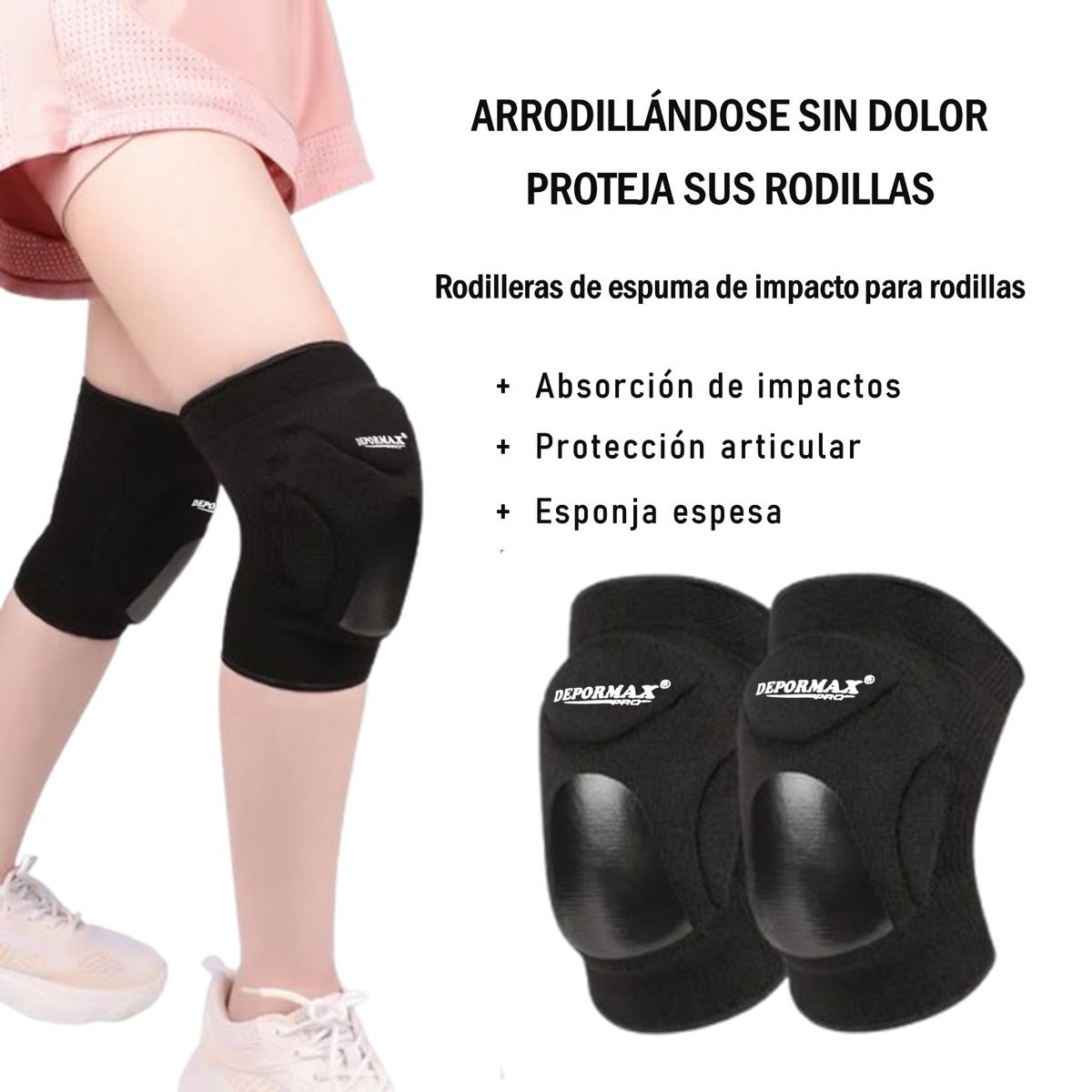 GENERICO - RODILLERAS PARA VÓLEY ESPUMA EVA DEPORMAX TALLA S