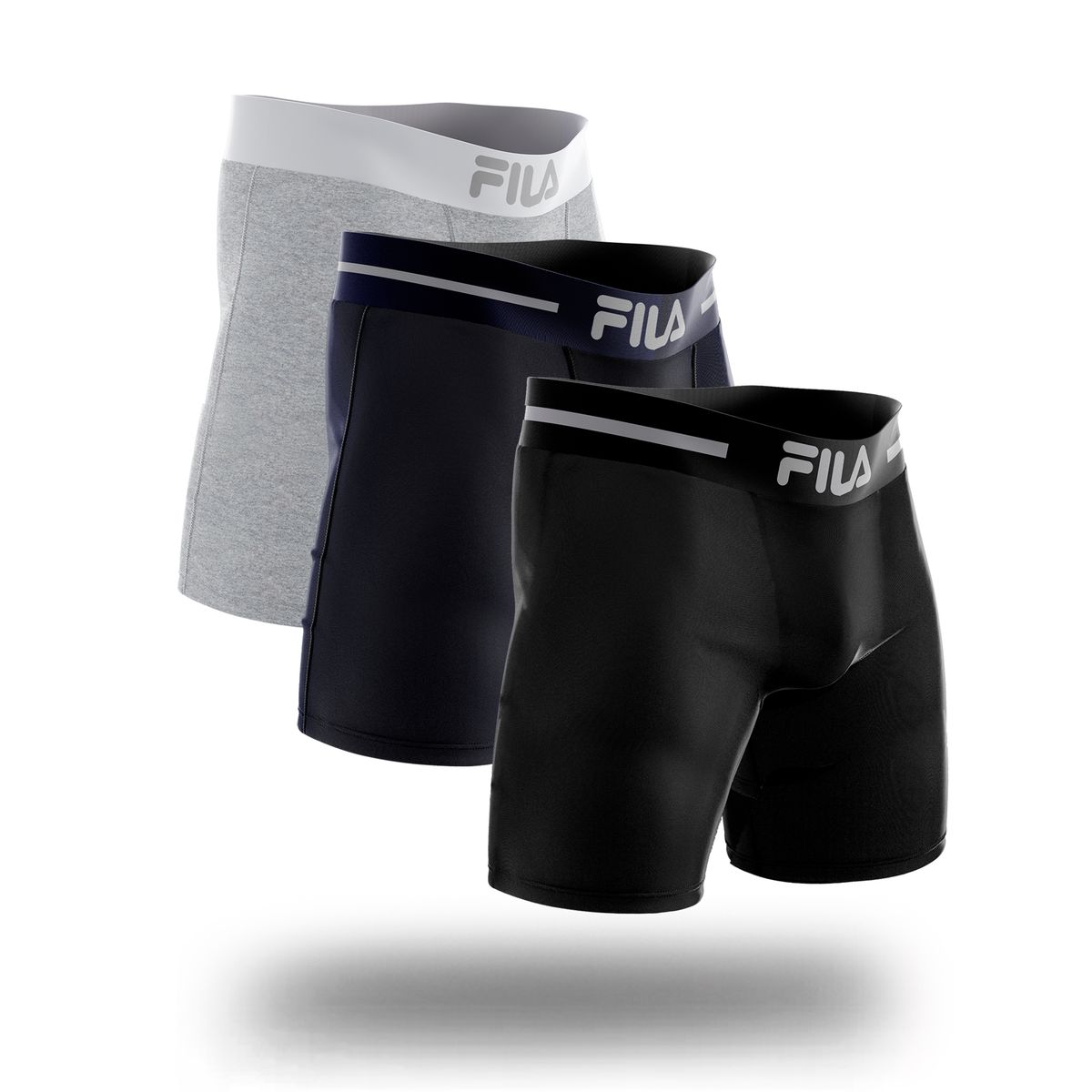 FILA - Pack x3 Bóxer Largo Fila Pretina Ancha Multicolor