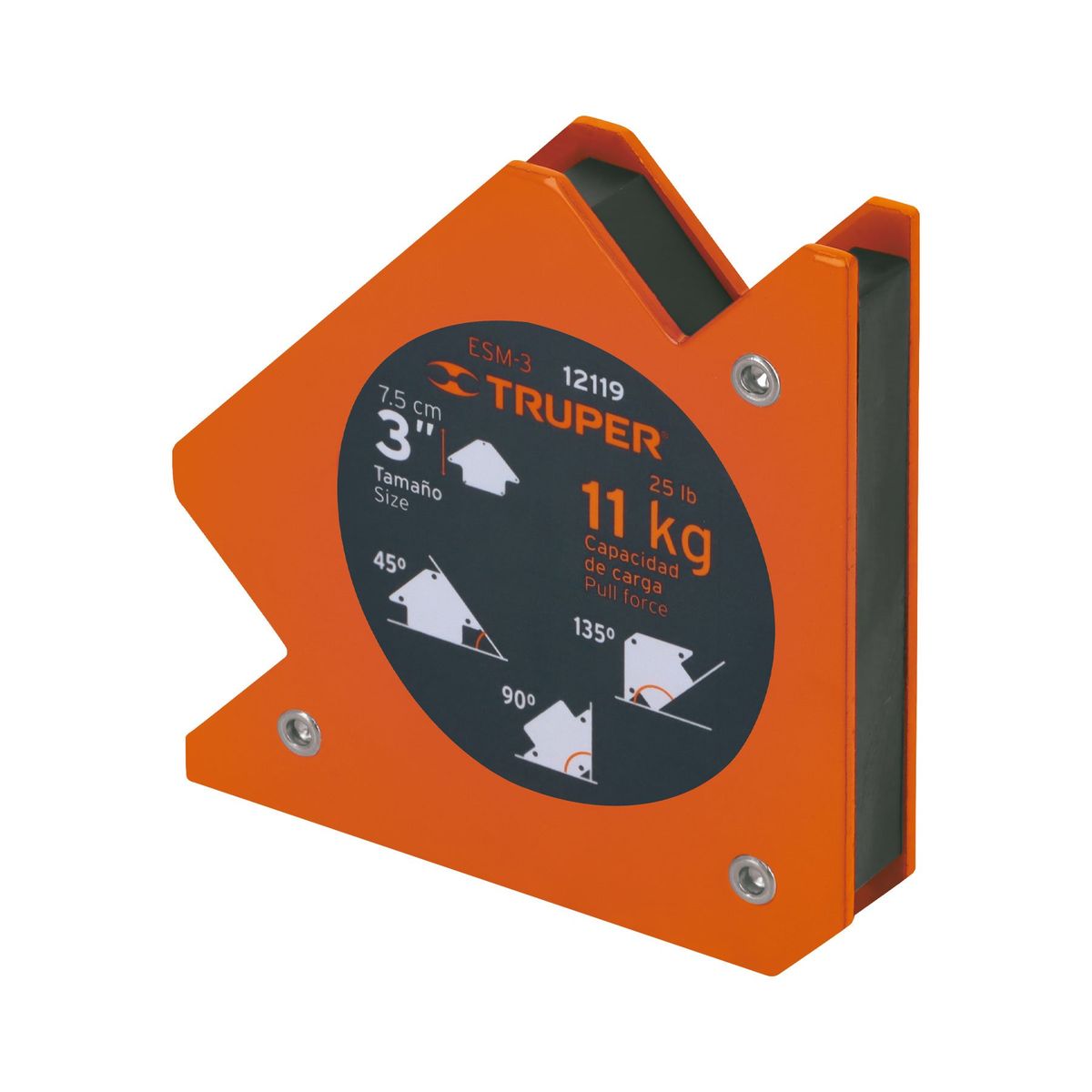 TRUPER - Escuadra magnética 3" para soldar, capacidad 11 kg, Truper