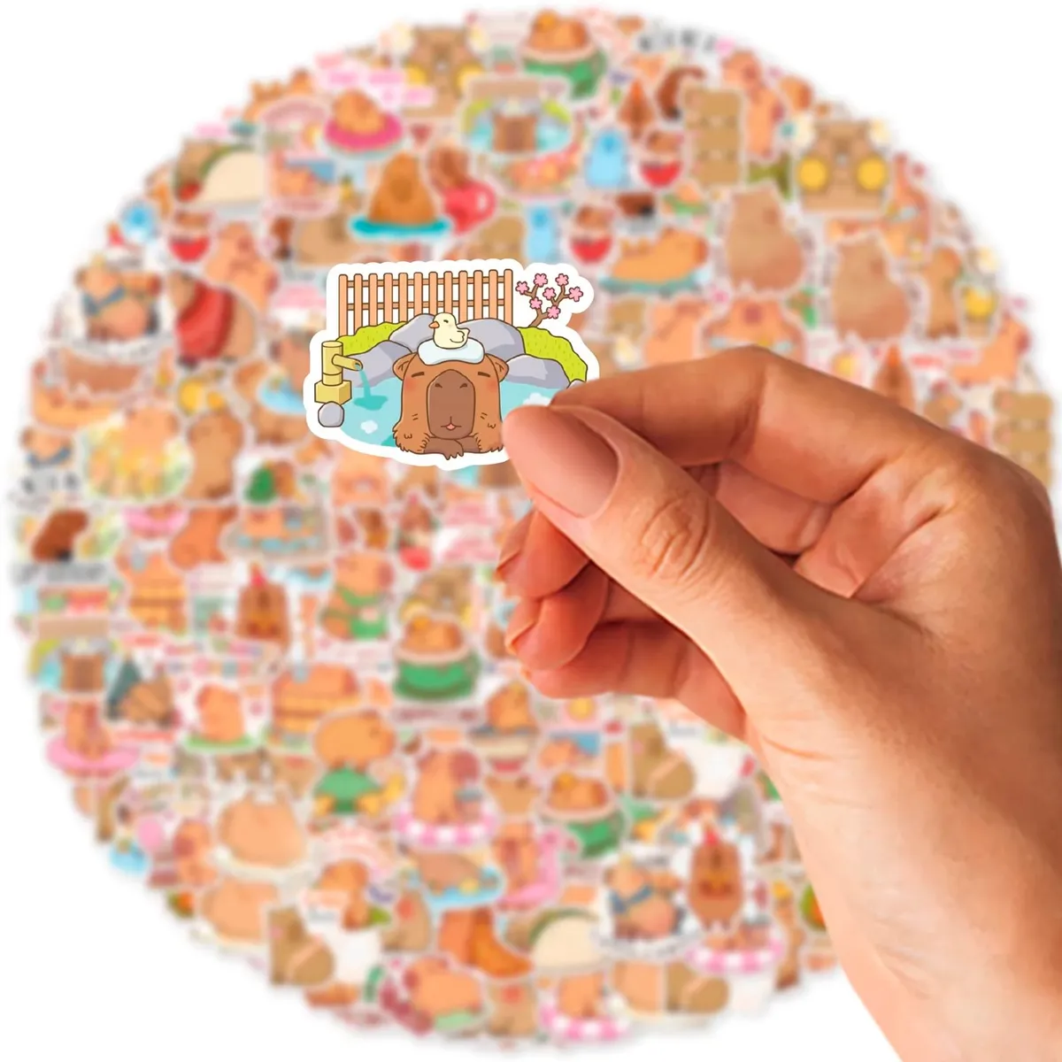 GENERICO - Pack 50 Stickers Vinilo CAPIBARA