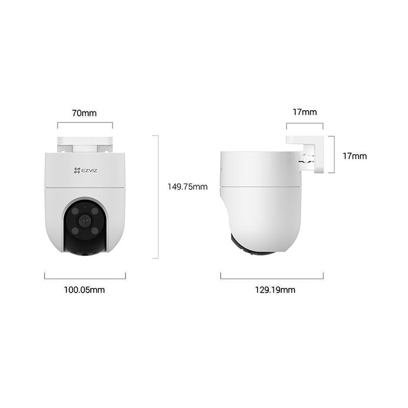 EZVIZ - Cámara Ezviz IP CS-H8C-R200-1J5WKFL 5MP 3K Exterior Gira 360°