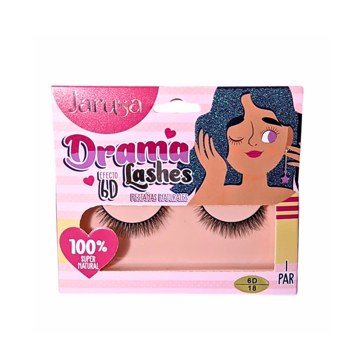 GENERICO - Pestañas Postizas 1 par Drama Lashes Jarusa 6D