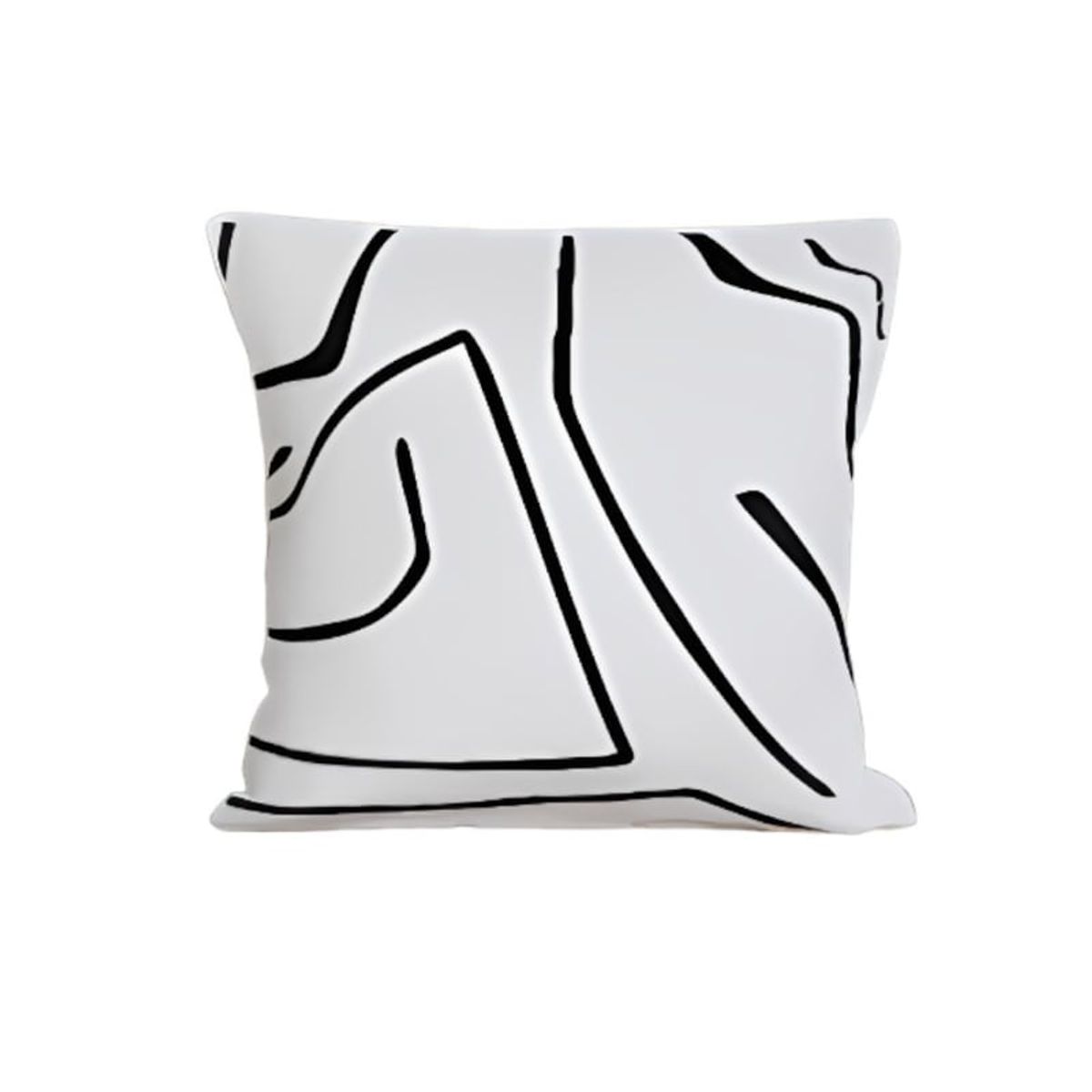 GENERICO - Cojin Minimalista Rayas Negras 50 x 50 cm